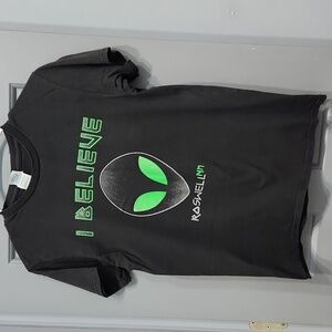 Alien Head I Believe Roswell New Mexico tee Green Black Silver Gray